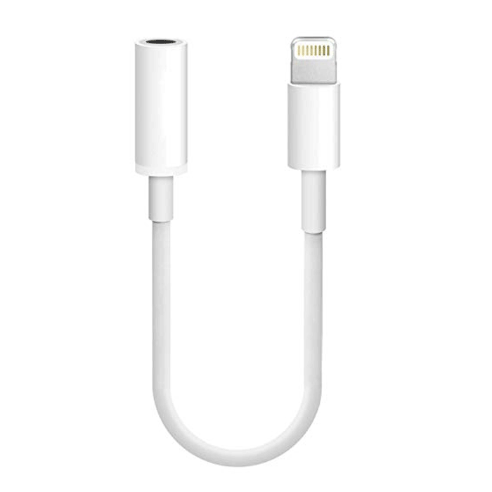 Αντάπτορας ακουστικών Lightning σε Female Jack 3.5mm Headphones Adaptor για iPhone - Χρώμα: Λευκό