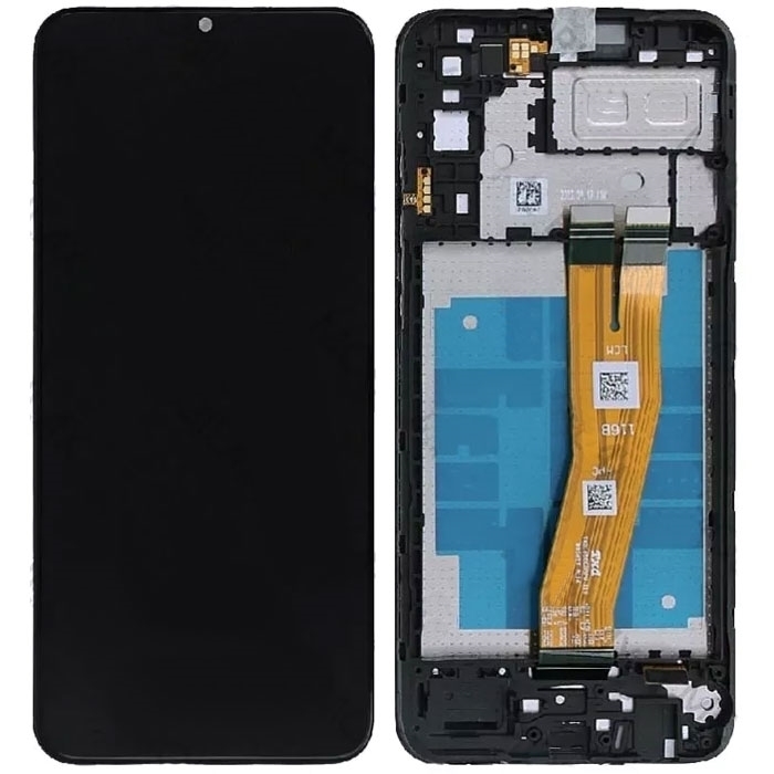 OEM Οθόνη LCD με Μηχανισμό Αφής και πλαίσιο για Samsung Galaxy A04E - Χρώμα: Μαύρο