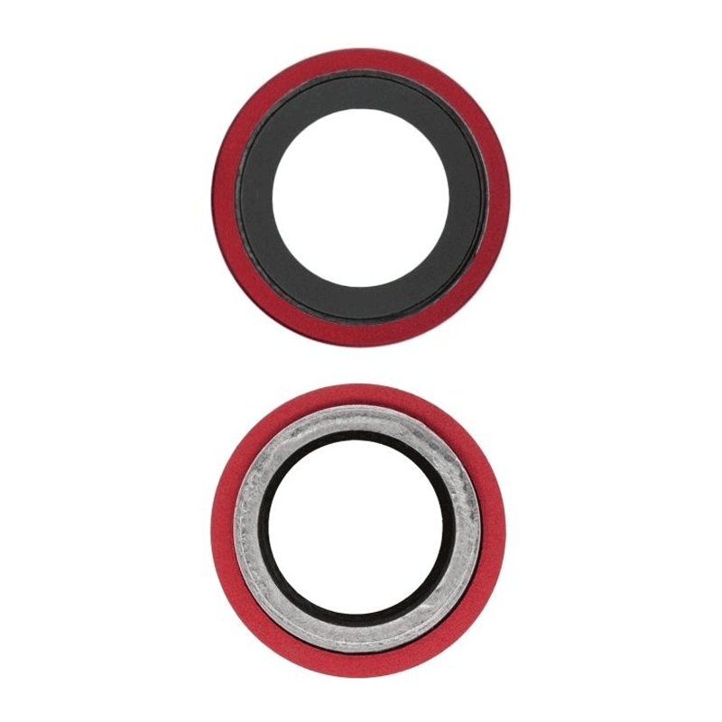 Τζαμάκι κάμερας (Camera Lens) με Πλαίσιο για Apple iPhone 12 - Χρώμα: Κόκκινο