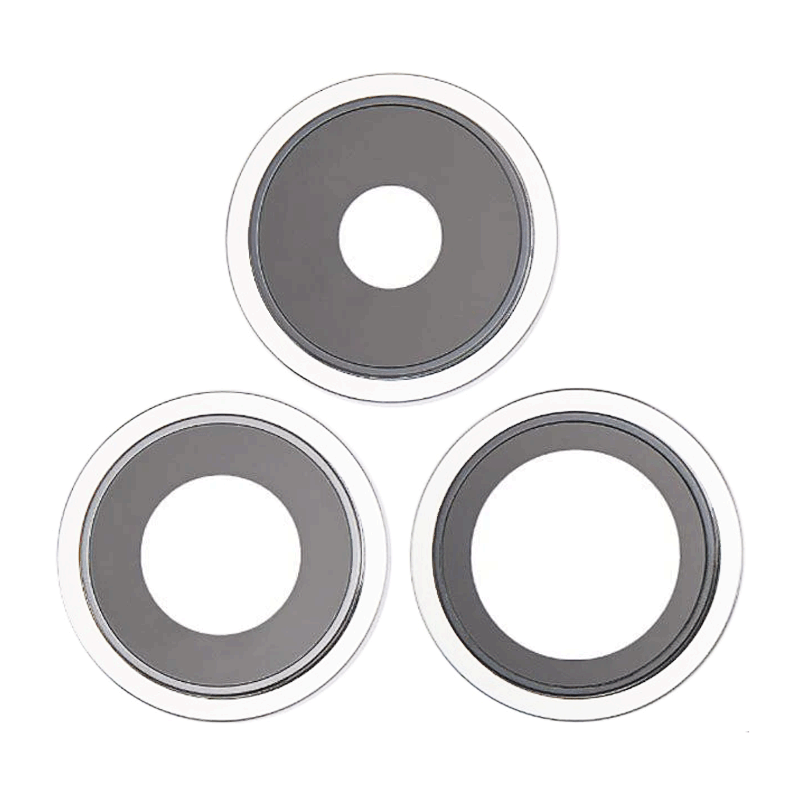 Τζαμάκι κάμερας (Camera Lens) με Πλαίσιο για Apple iPhone 15 Pro Max - Χρώμα: Λευκό