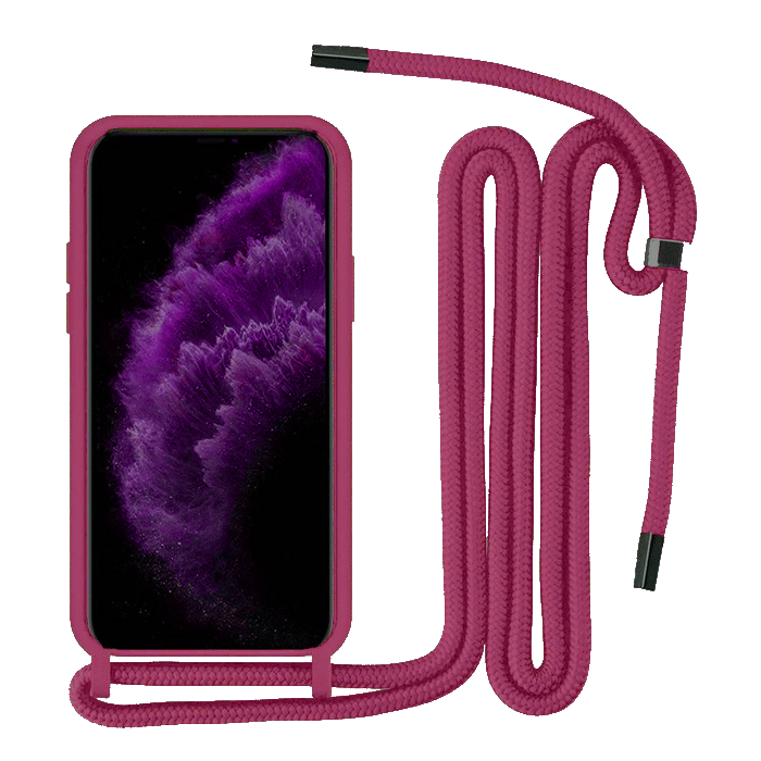 Θήκη Σιλικόνης με Λουράκι για Samsung Galaxy A34 - Χρώμα: Μπορντό