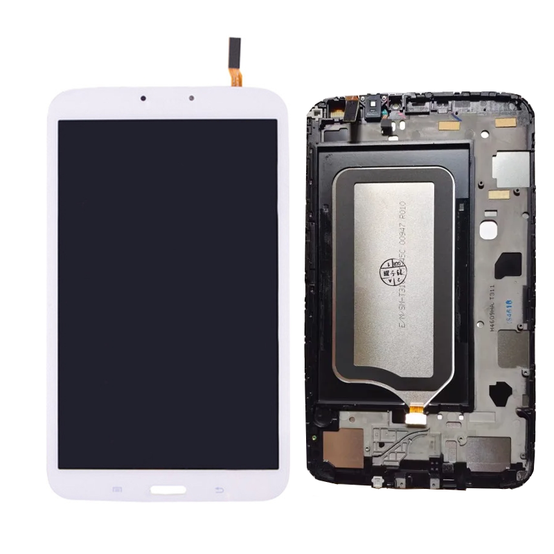 OEM Οθόνη LCD με Μηχανισμό Αφής με Πλαίσιο για Samsung T311 Galaxy Tab 3 8.0 - Χρώμα: Λευκό