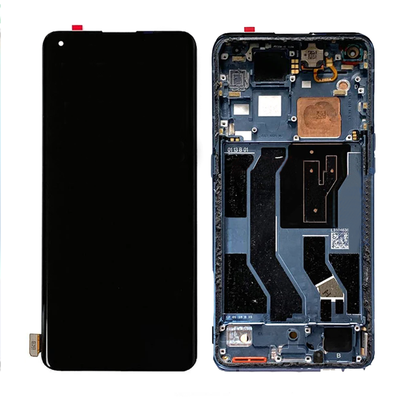 AMOLED Οθόνη LCD με Μηχανισμό Αφής και Πλαίσιο για Oppo Find X3 PEDM00 / FIND X3 Pro 5G CPH2173 / OnePlus 9 Pro 5G LE2121 - Χρώμα: Μαύρο