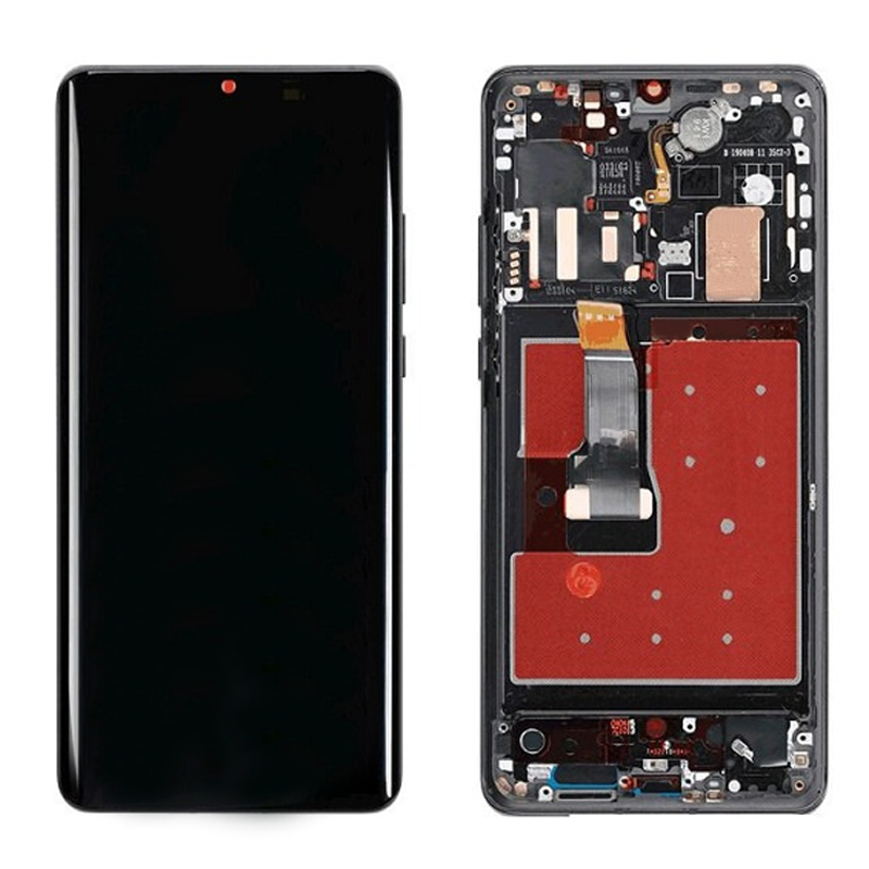 Refurbished OCG Org Change glass Οθόνη LCD με Μηχανισμό Αφής και Πλαίσιο για Huawei P30 - Χρώμα: Μαύρο