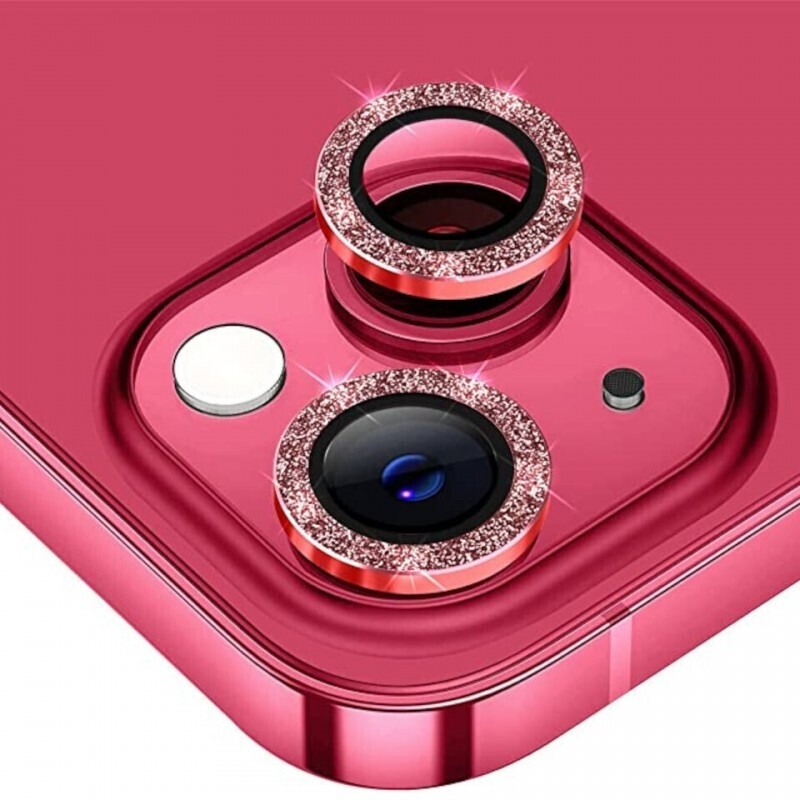 Tζαμάκι Προστασίας Πίσω Κάμερας Με Στρας Camera Glass για Apple iPhone 14 / 14 Plus - Χρώμα: Κόκκινο