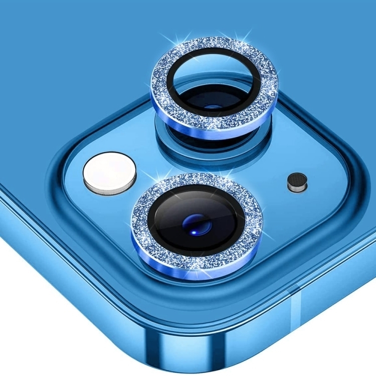 Tζαμάκι Προστασίας Πίσω Κάμερας Με Στρας Camera Glass για Apple iPhone 14 / 14 Plus - Χρώμα: Μπλε
