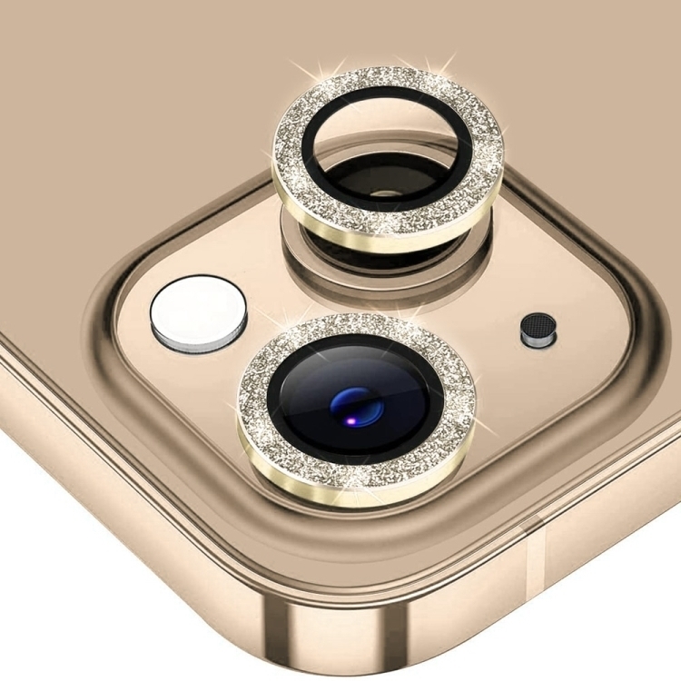 Tζαμάκι Προστασίας Πίσω Κάμερας Με Στρας Camera Glass για Apple iPhone 13 Pro / 13 Pro Max - Χρώμα: Χρυσό