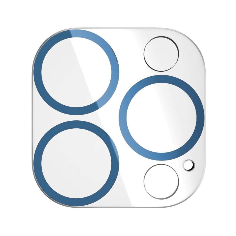 Lens Shield Full Camera Glass για Apple iPhone 12 / 12 Mini - Χρώμα: Διάφανο Με Πλαίσιο Σιέρα Μπλε