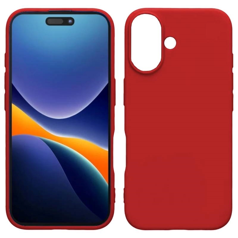 Θήκη Πλάτης Σιλικόνης Soft για Apple iPhone 16 Χρώμα-: Κόκκινο