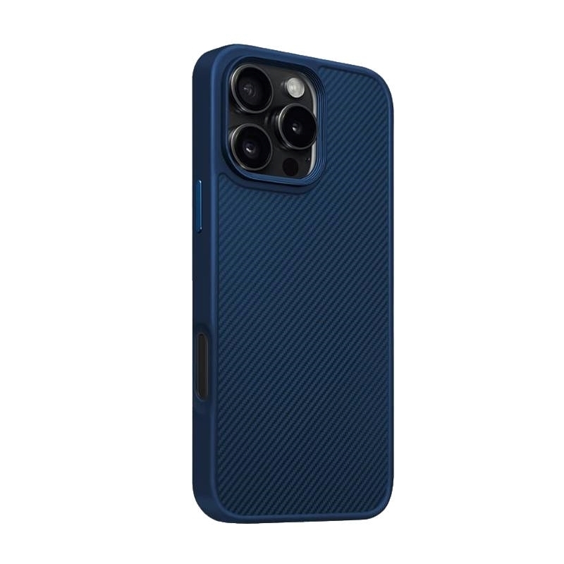Piblue PL92 Θήκη τηλεφώνου Carbon Fiber Pattern Anti Fall Nonstick Fingerprint Για Apple iPhone 16 Pro - Μπλε