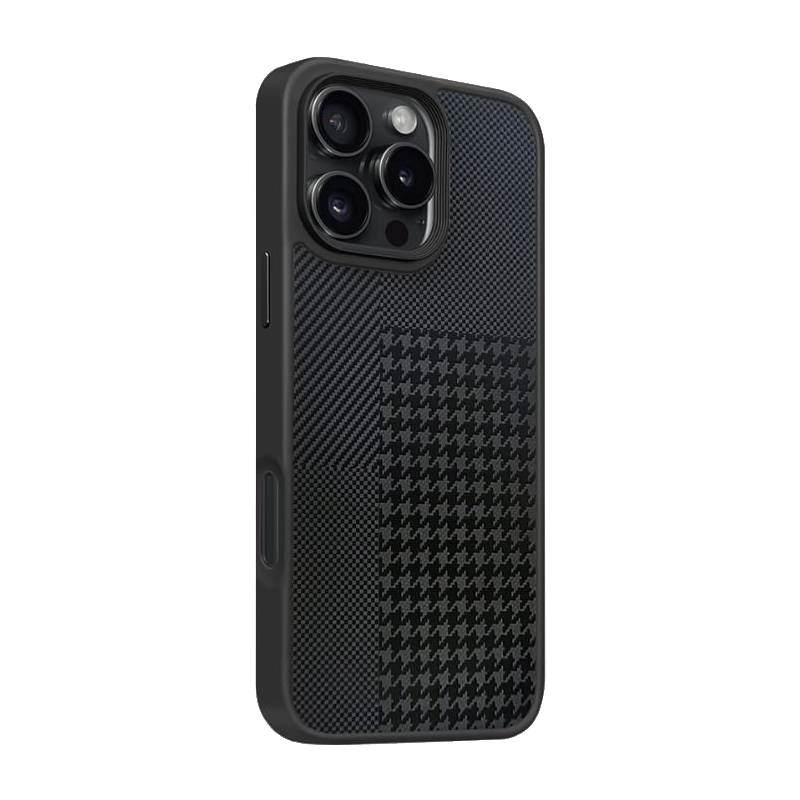 PIBLUE PL93 Θήκη τηλεφώνου Skin Like Matte Check Anti Fall Nonstick Fingerprint Για Apple iPhone 16 Plus - Μαύρο