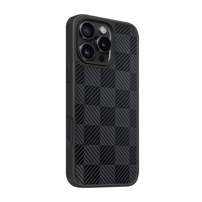 PIBLUE PL93 Θήκη τηλεφώνου Skin Like Matte Check Anti Fall Nonstick Fingerprint Για Apple iPhone 16 - Σκουρο Γκρι