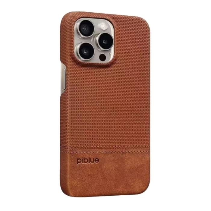 PIBLUE PL84 Δερμάτινη Αντι-Ολισθητική θήκη για Apple iPhone 15 Pro - Καφέ