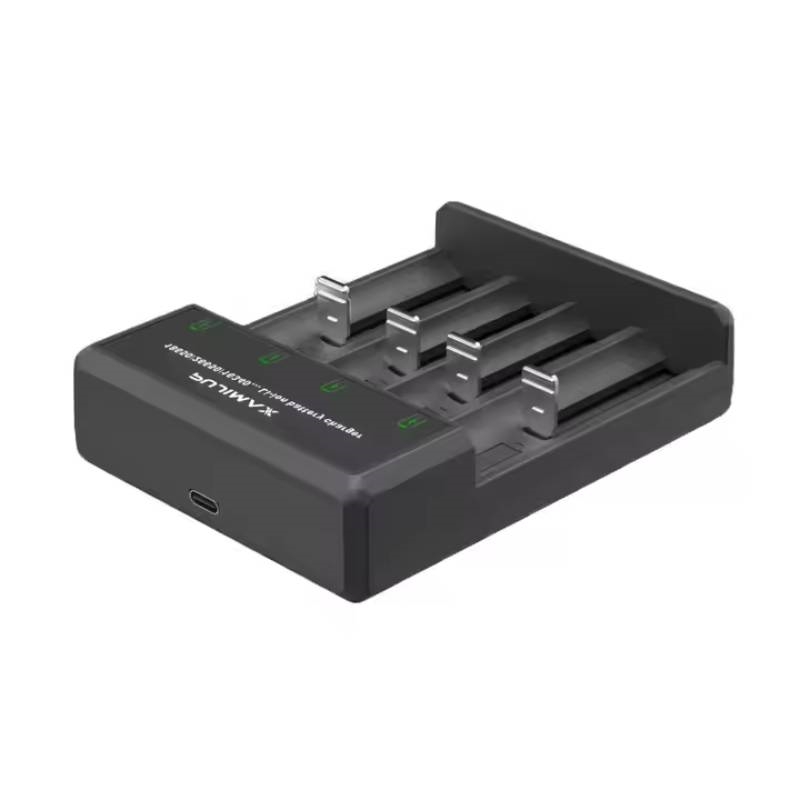 PUJIMAX PL-402 3.71450NB με 4x AAA, Φορτιστής μπαταριών AA & AΑΑ NiMH SCB Χρώμα : μαύρος