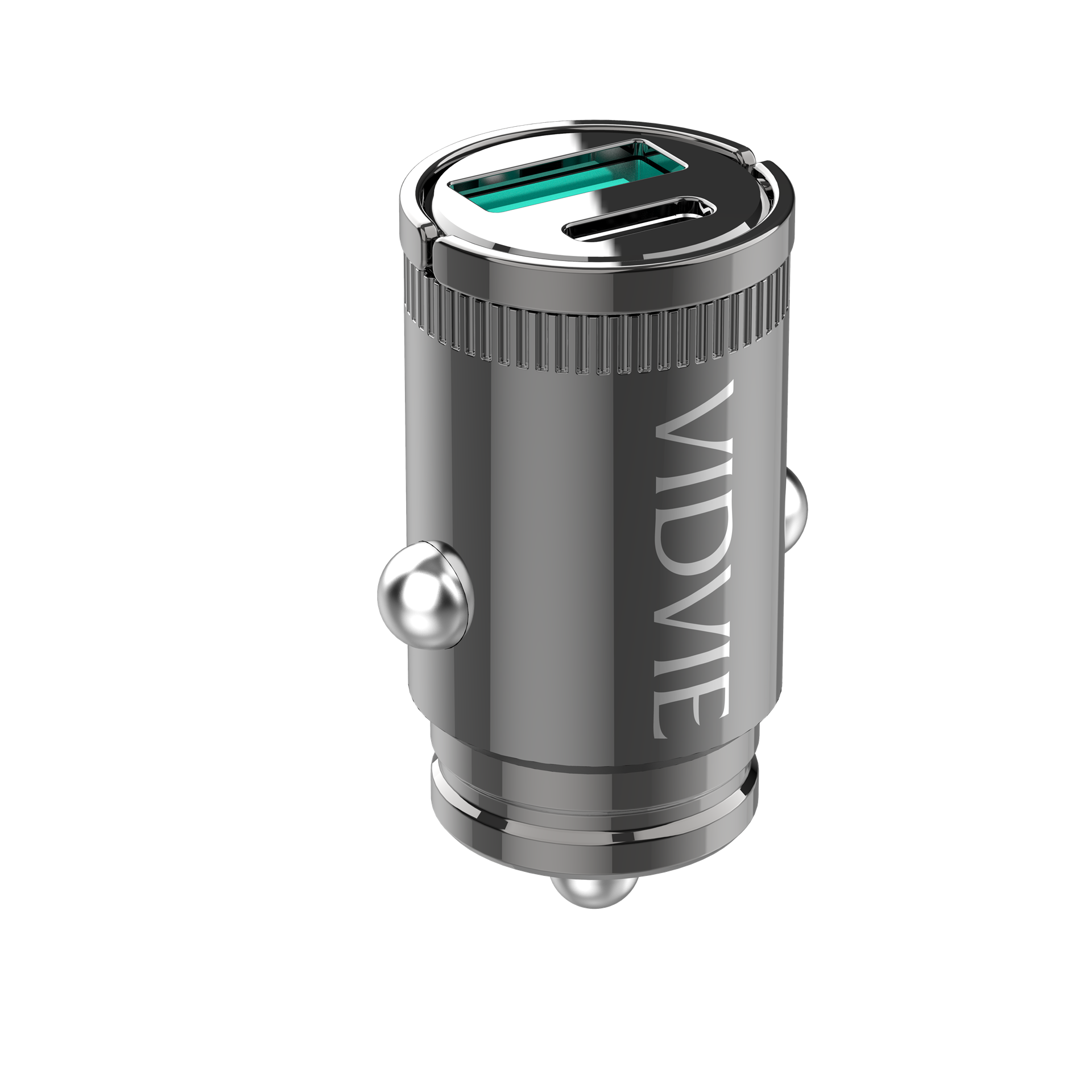 Vidvie CC524C-T Φορτιστής Αυτοκινήτου με 33W Θύρα USB-A Και 30W Θύρα USB Type-C με καλώδιο Type-C - Μαύρο