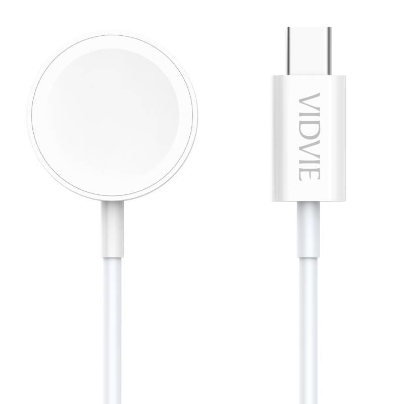 Vidvie WLC1411-T Μαγνητικός Aσύρματου φορτιστής ρολογιού με Καλωδιο USB Type-C - Λευκό