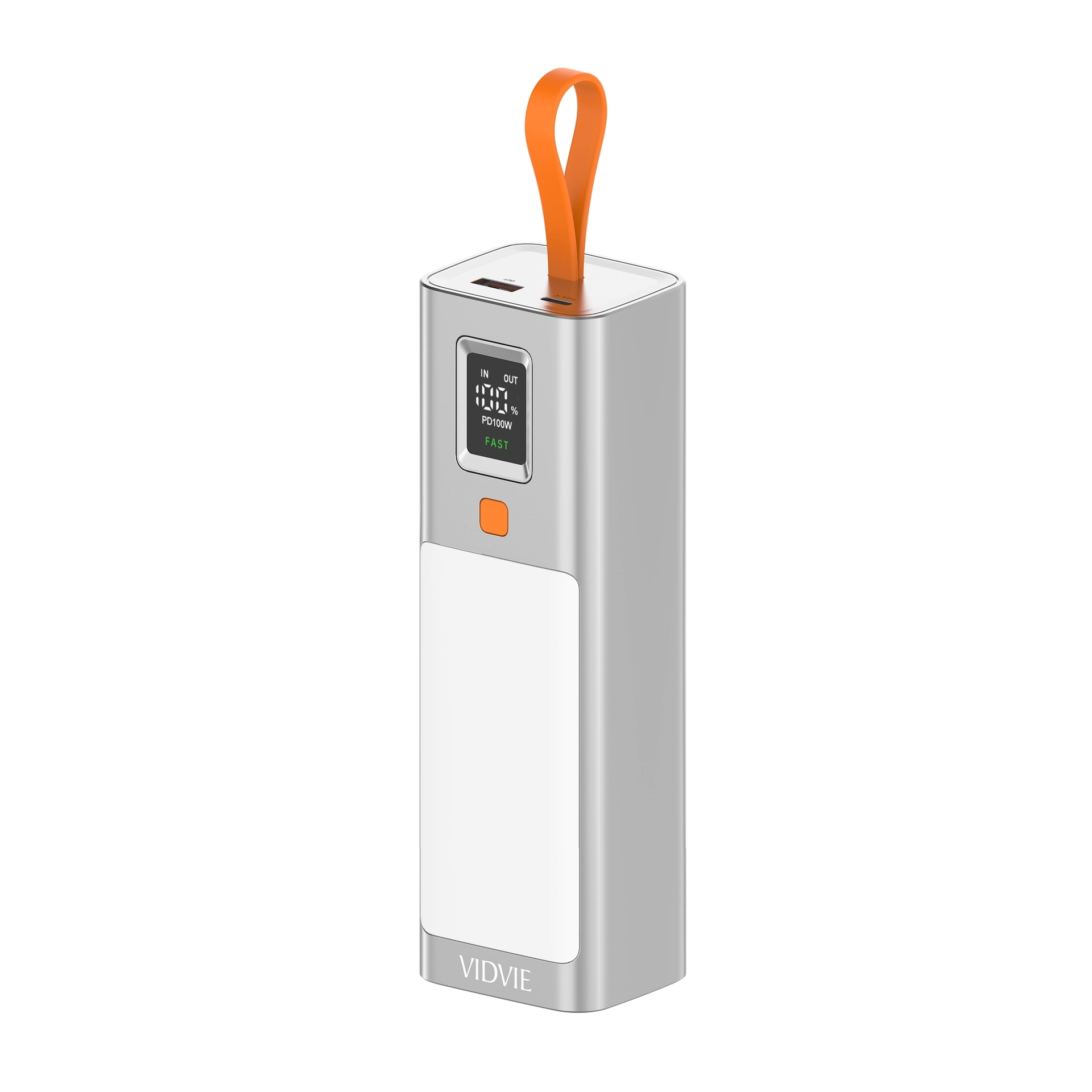 Vidvie PB777 Power Bank 20000 mAh 100W με 1 Θύρεα USB-A και 1 Θύρεα USB-C με Καλώδιο PD100W - Ασήμι