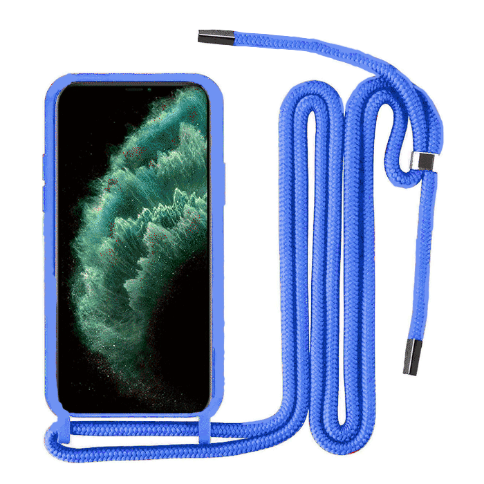 Θήκη Σιλικόνης με Λουράκι για Apple iPhone 16 Plus - Χρώμα: Σκούρο Μπλε
