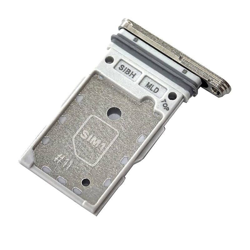 Υποδοχή κάρτας Dual SIM Tray και SD για Samsung Galaxy S24 Ultra G988 - Χρώμα: Ασημί
