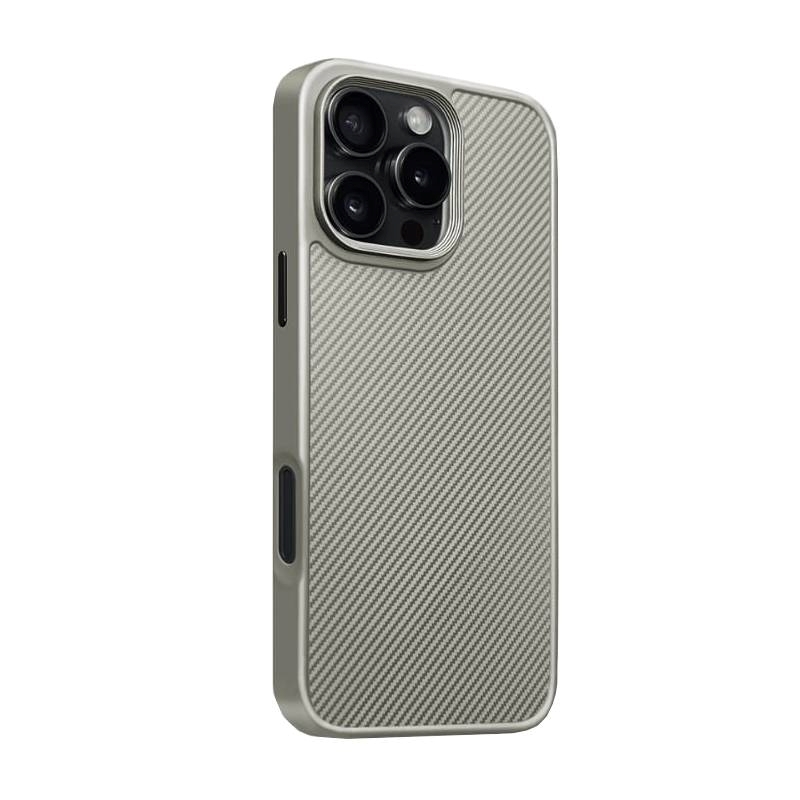 Piblue PL92 Θήκη τηλεφώνου Carbon Fiber Pattern Anti Fall Nonstick Fingerprint Για Apple iPhone 15 Pro - Χρυσό