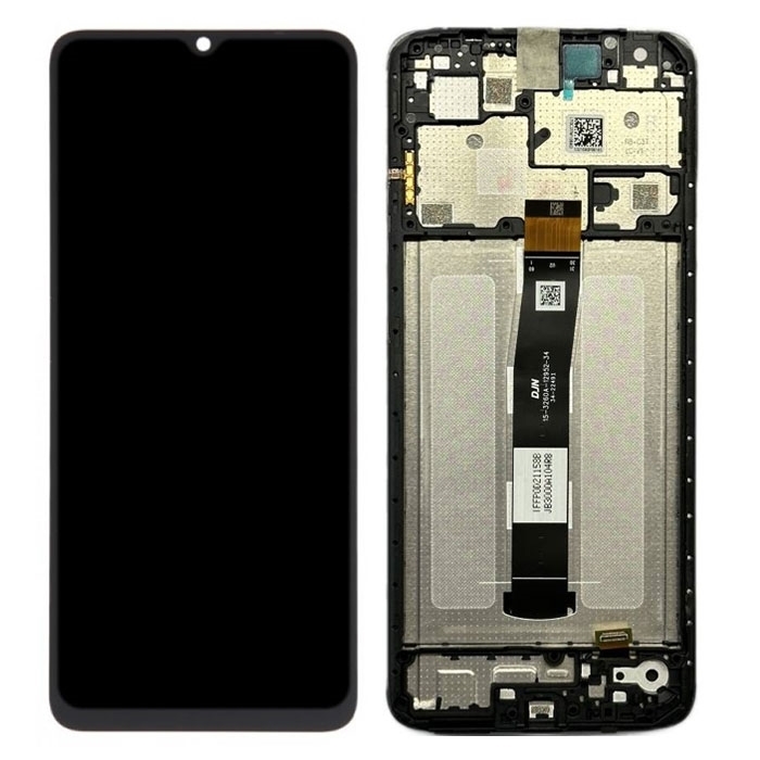 OEM Οθόνη LCD με Μηχανισμό Αφής και Πλαίσιο για Xiaomi Redmi 12C - Χρώμα: Μαύρο