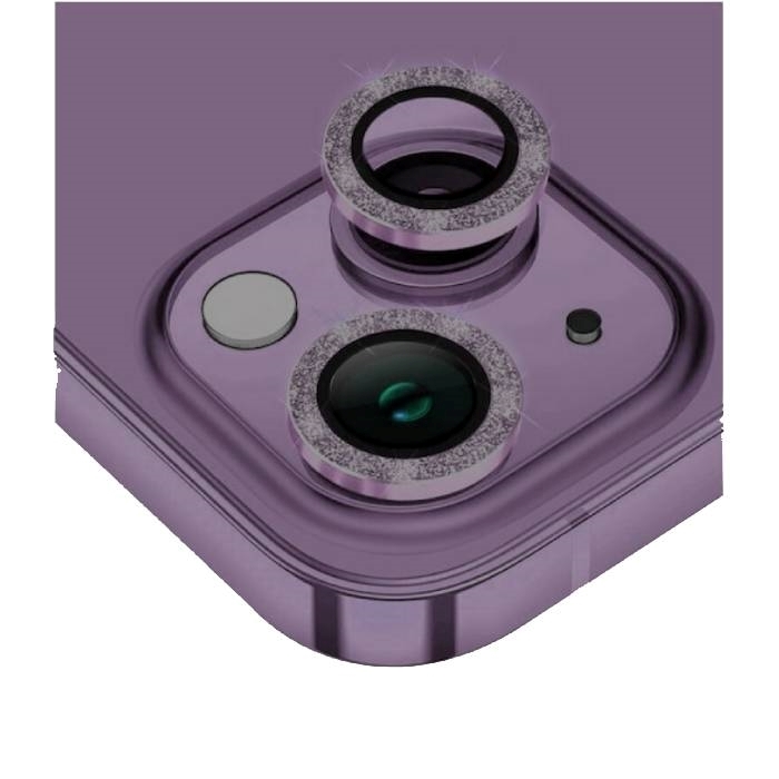 Tζαμάκι Προστασίας Πίσω Κάμερας Με Στρας Camera Glass για Apple iPhone 14 Pro / 14 Pro Max - Χρώμα: Μωβ