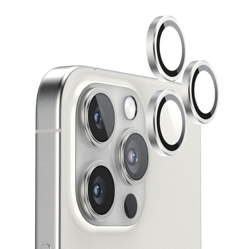 Tζαμάκι Προστασίας Πίσω Κάμερας Camera Glass για Apple iPhone 16 Pro / 16 Pro Max - Χρώμα: Ασημί