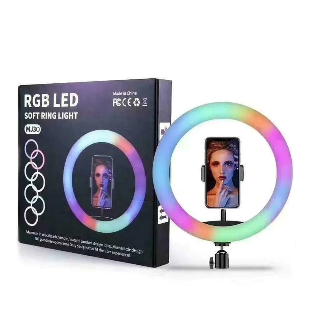 MJ-30 30cm RGB Ring light led με τρίποδο δαπέδου βάση για κινητό 12" Inches