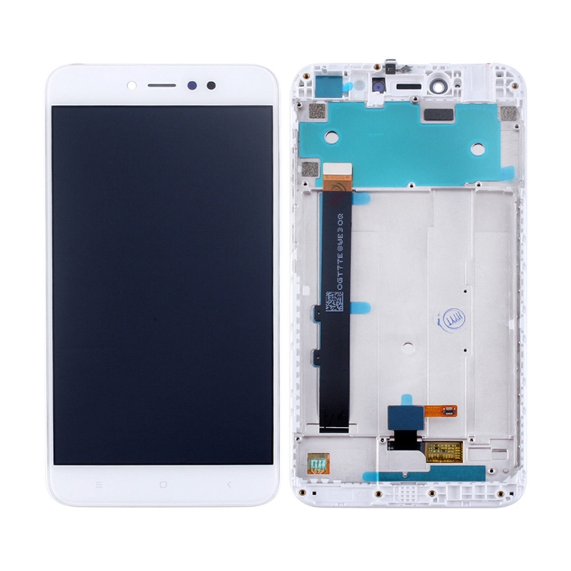 OEM Οθόνη LCD με Μηχανισμό Αφής και Πλάισιο για Xiaomi Redmi Note 5A - Χρώμα: Λευκό