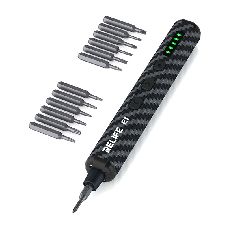 RELIFE E1 κατσαβίδι ηλεκτρικό με μύτες / Carbon fiber electric screwdriver set