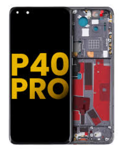 AMOLED Οθόνη LCD με Μηχανισμό Αφής και Πλαίσιο για Huawei P40 Pro - Χρώμα: Μαύρο