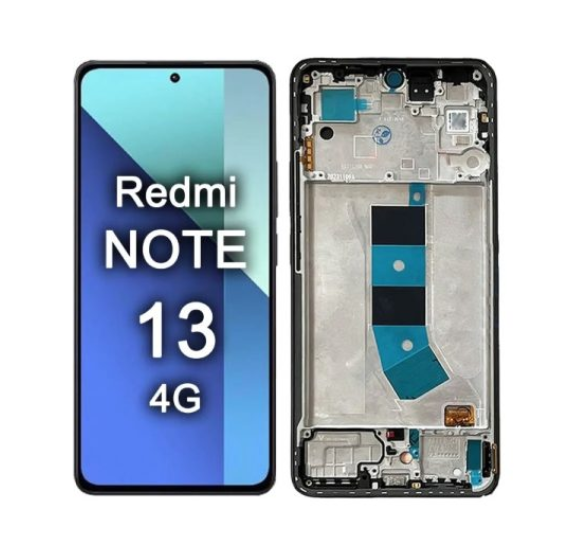 OLED Οθόνη LCD με Μηχανισμό Αφής και Πλαίσιο για Xiaomi Redmi Note 13 4G - Χρώμα: Μαύρο