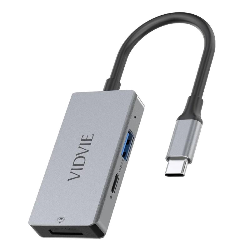 VIDVIE 3IN1 USB-C Docking Station με HDMI 4K PD 100W Ασημί (HUB04)