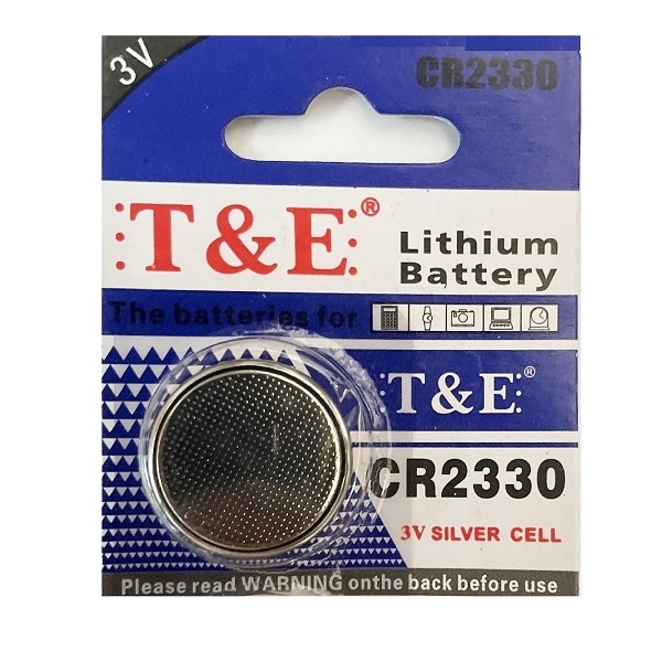 T&E CR2330 Lithium Cell Button Battery (5 pcs)