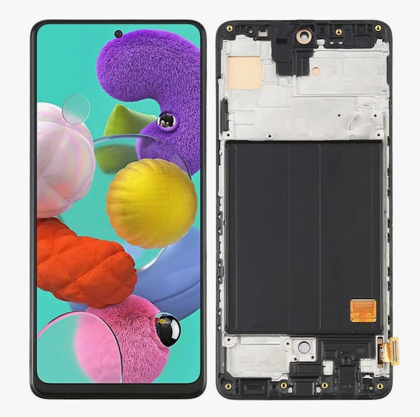 OLED Full HD Οθόνη LCD με Μηχανισμό Αφής Assembly και Πλαίσιο για Samsung Galaxy A51 A515F - Χρώμα: Μαύρο