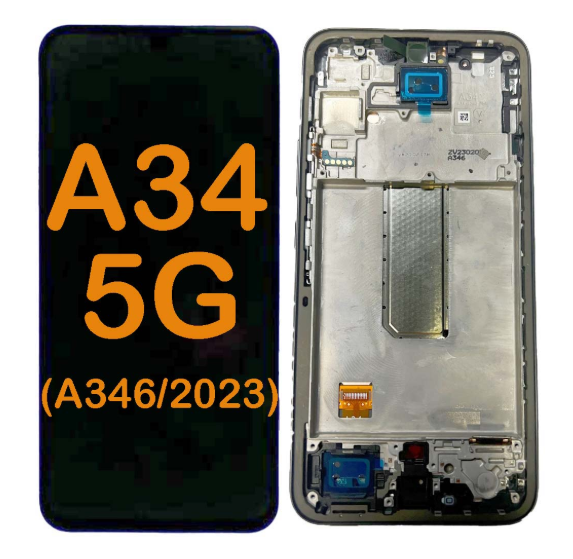 OLED Οθόνη LCD με Μηχανισμό Αφής με Πλαίσιο για Samsung Galaxy A34 5G 2023 A346 - Χρώμα: Μαύρο