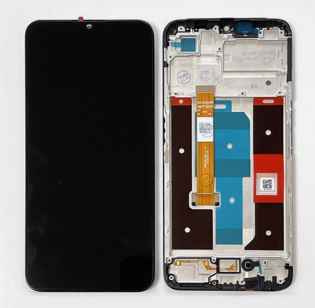 ΟΕΜ Οθόνη LCD με Μηχανισμό Αφής και Πλαίσιο για Realme C35 - Χρώμα: Μαύρο