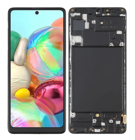OLED Οθόνη LCD με Μηχανισμό Αφής και πλαίσιο για Samsung Galaxy A71 A715F - Χρώμα: Μαύρο