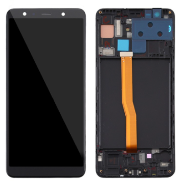 OLED Οθόνη LCD με Μηχανισμό Αφής και Πλαίσιο για Samsung Galaxy A7 2018 A750F - Χρώμα: Μαύρο