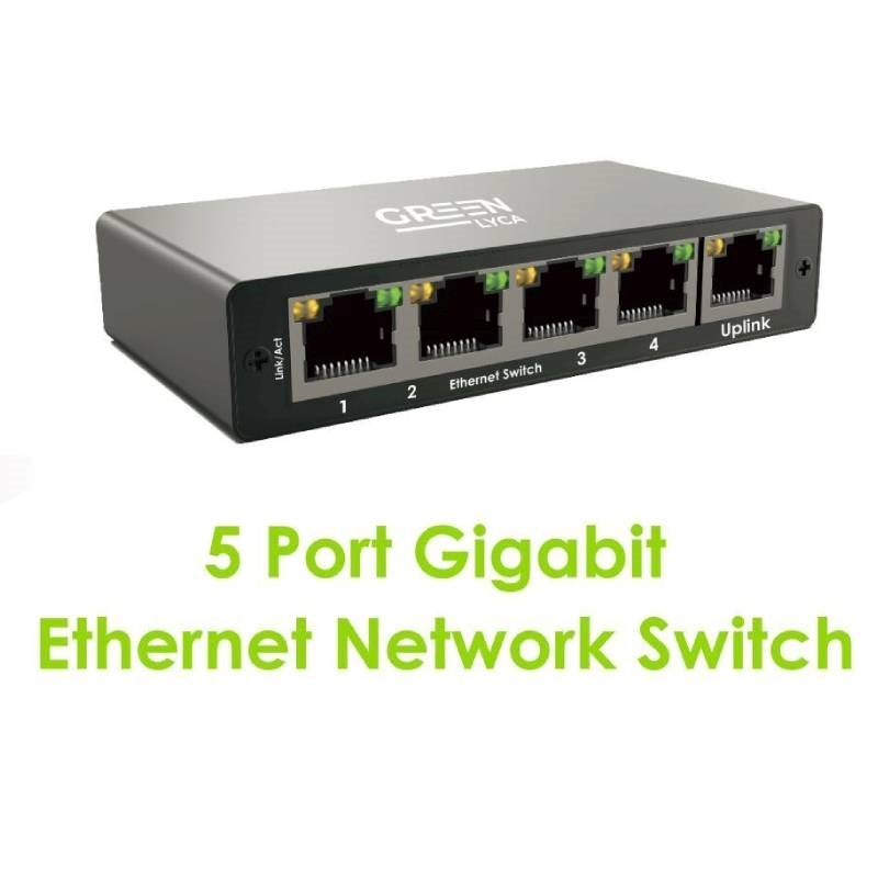 Green-Lyca GL69660 Διακόπτης δικτύου 1000mbps Gigabit Ethernet 5 θυρών