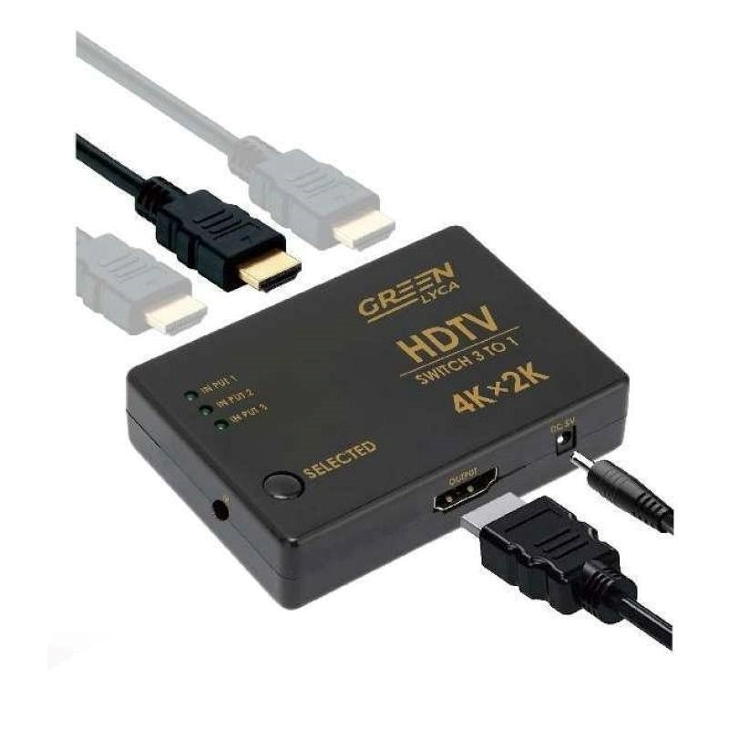 Green-Lyca GL69407 4K Μετατροπέας Διακόπτης εξόδου 3 σε 1 για HDTV