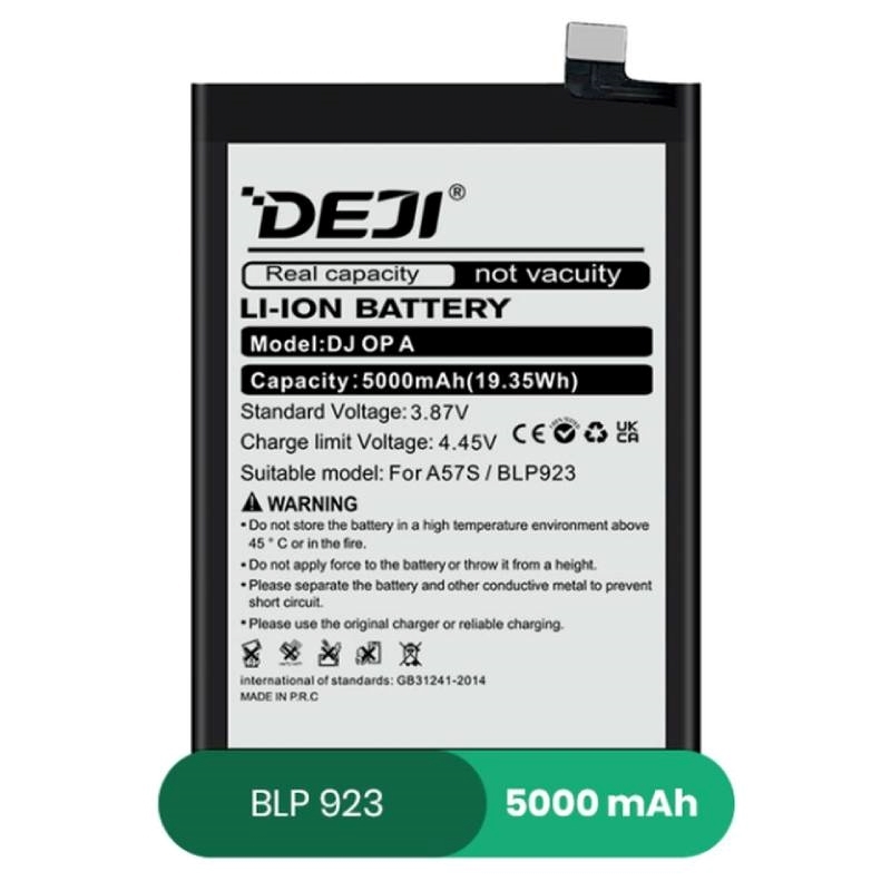 Συμβατή Μπαταρία Deji BLP923 Αντικατάστασης για OnePlus Nord N20 SE OPPO A77 5G/A57 (CPH2387)/A57s 4G/A78 5G (CPH2483) Realme C51 - 5000 mAh
