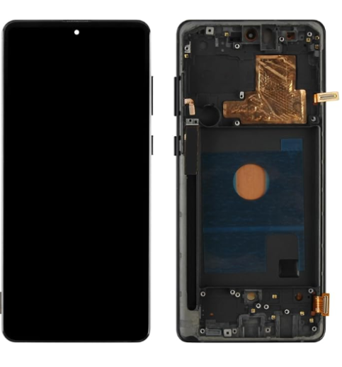 Soft OLED Full HD θόνη LCD με Μηχανισμό Αφής και Πλαίσιο για Samsung Galaxy Note 10 Lite N770F - Χρώμα: Μαύρο