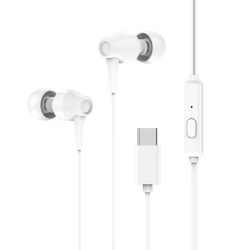 Vidvie HS684T Handsfree Ακουστικά με Βύσμα Type-C Με Μικρόφωνο και Κουμπί για απάντηση - Λευκό