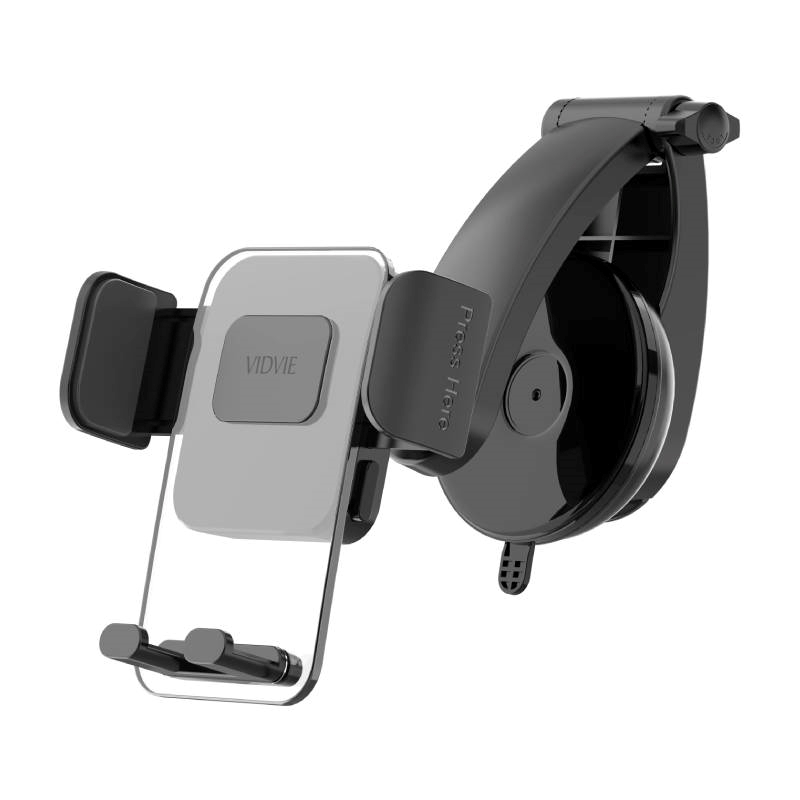 Vidvie HC1522 Βάση Κινητού Αυτοκινήτου με βεντούζα με Ρυθμιζόμενα Άγκιστρα Περιστροφή 360 μοιρών - Μάυρο