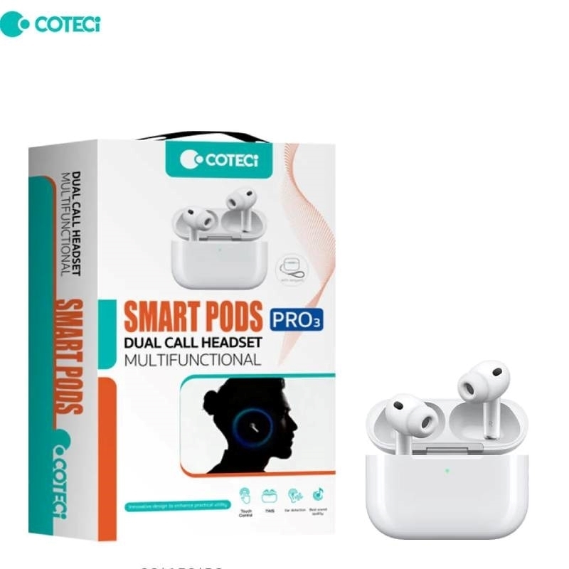 Coteci MS-049 ANC/HRE N Pro 3 Ασύρματα Ακουστικά με ενεργή ακύρωση θορύβου Και Έκδοση Καρδιακού Παλμού - White
