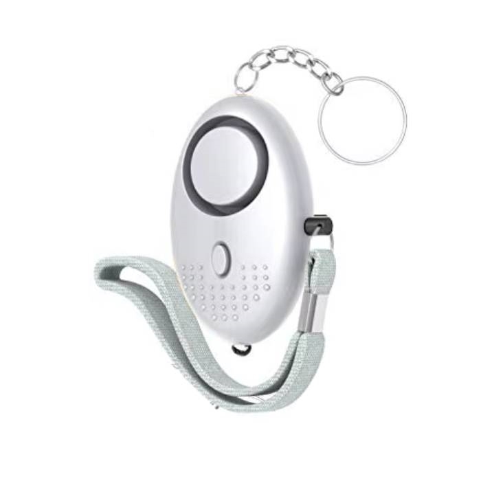 130DB Siren Song LED Portable Emergency SOS Security Self Defense Alarm Keychain Personal Alarm for Women Children Elders - Ασήμι