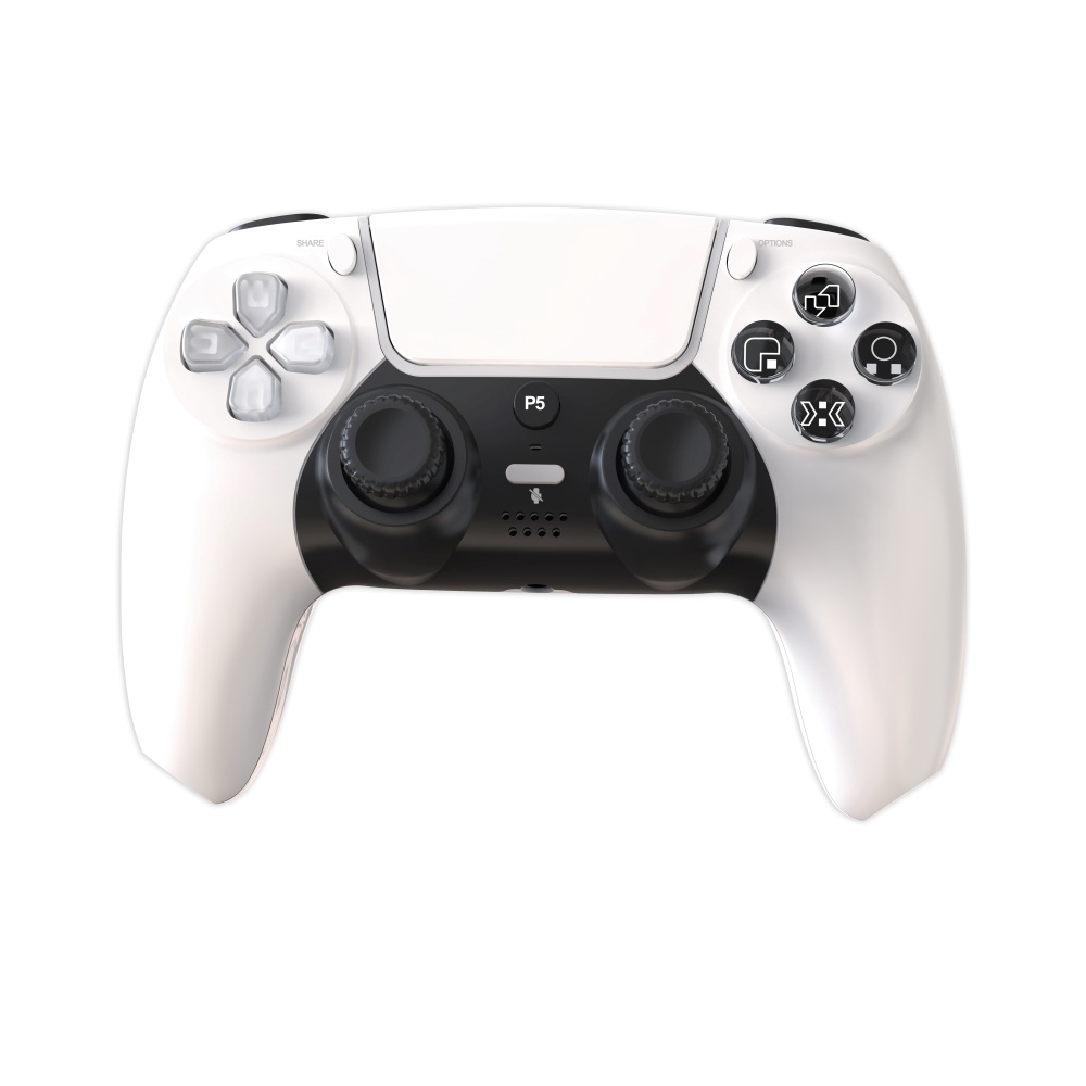 GAMINJA Source Factory Game Controller for PS4 with Double Vibration Bluetooth Hall Effect Joystick 6-axis Gyro Gamepad OEM/ODM - WHITE