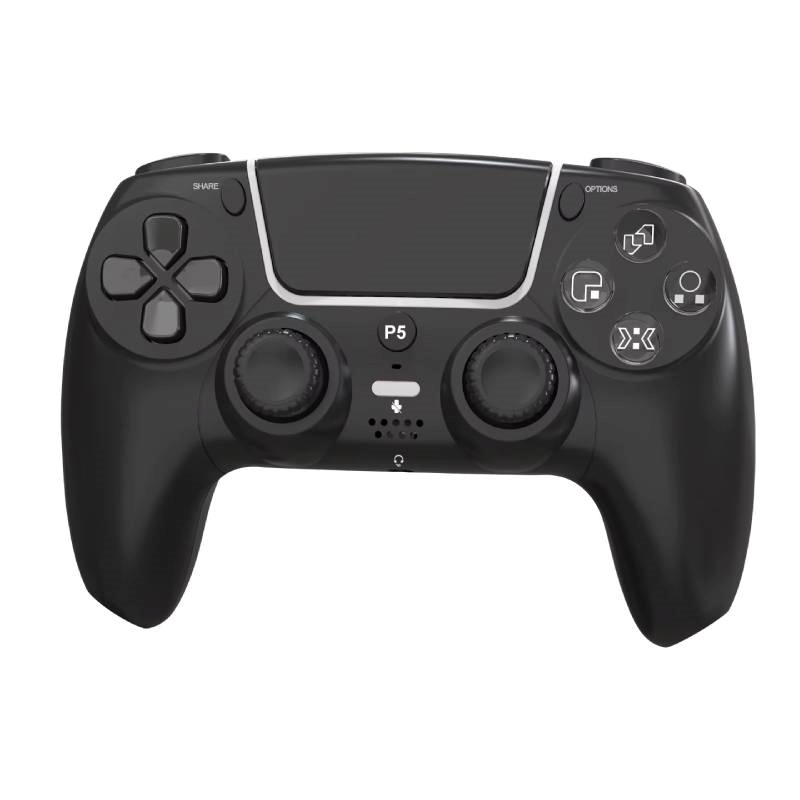 OEM Custom Wireless Gaming Controller for P5 6-Axis Gyro Dual Rumble Bluetooth 5.1 Joystick - BLACK