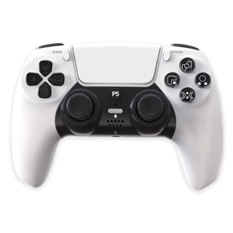 OEM Custom Wireless Gaming Controller for P5 6-Axis Gyro Dual Rumble Bluetooth 5.1 Joystick - WHITE